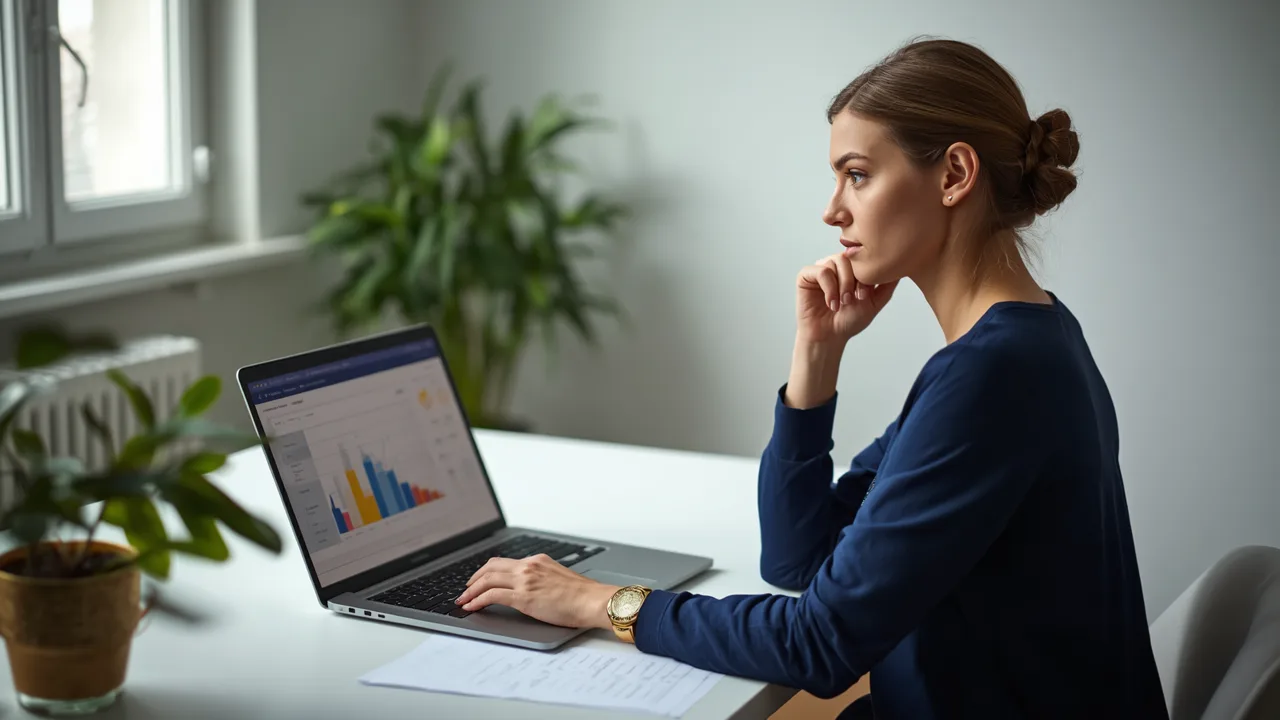 Mandataire immobilier consultant son CRM sur ordinateur portable